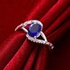 Wholesale Hot sale Trendy rings from China for Lady Romantic oval Shiny blue Zircon Banquet Holiday Party Christmas wedding jewelry TGSPR297 3 small