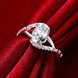 Wholesale Hot sale Trendy rings from China for Lady Romantic oval Shiny white Zircon Banquet Holiday Party Christmas wedding jewelry TGSPR302 0 small