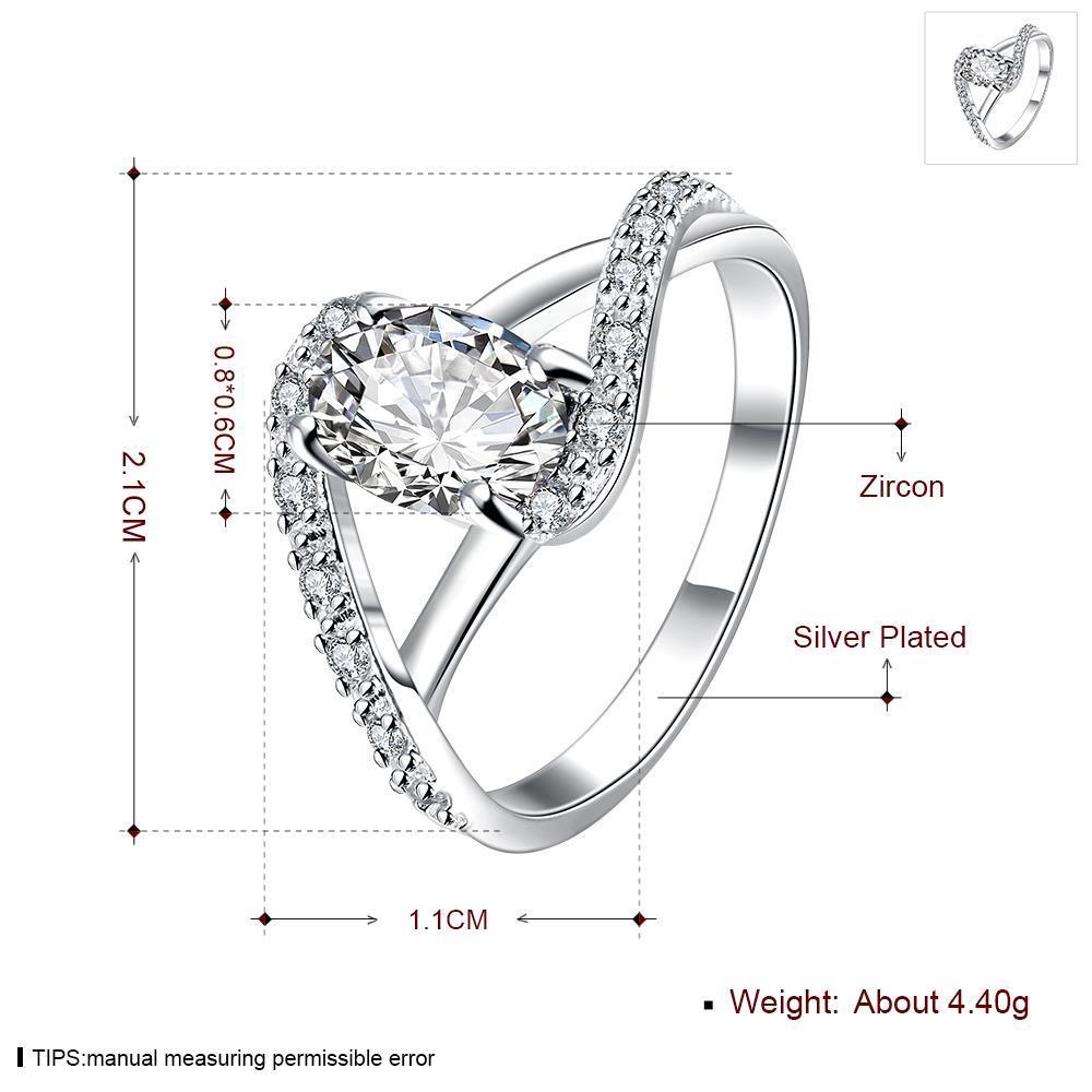 Wholesale Hot sale Trendy rings from China for Lady Romantic oval Shiny white Zircon Banquet Holiday Party Christmas wedding jewelry TGSPR302 1