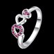 Wholesale Cheap Simple Heart in heart Ring For Women Cute Rings Romantic Birthday Gift For Girlfriend Fashion red Zircon Stone Jewelry TGSPR307 0 small