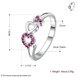 Wholesale Cheap Simple Heart in heart Ring For Women Cute Rings Romantic Birthday Gift For Girlfriend Fashion red Zircon Stone Jewelry TGSPR307 1 small