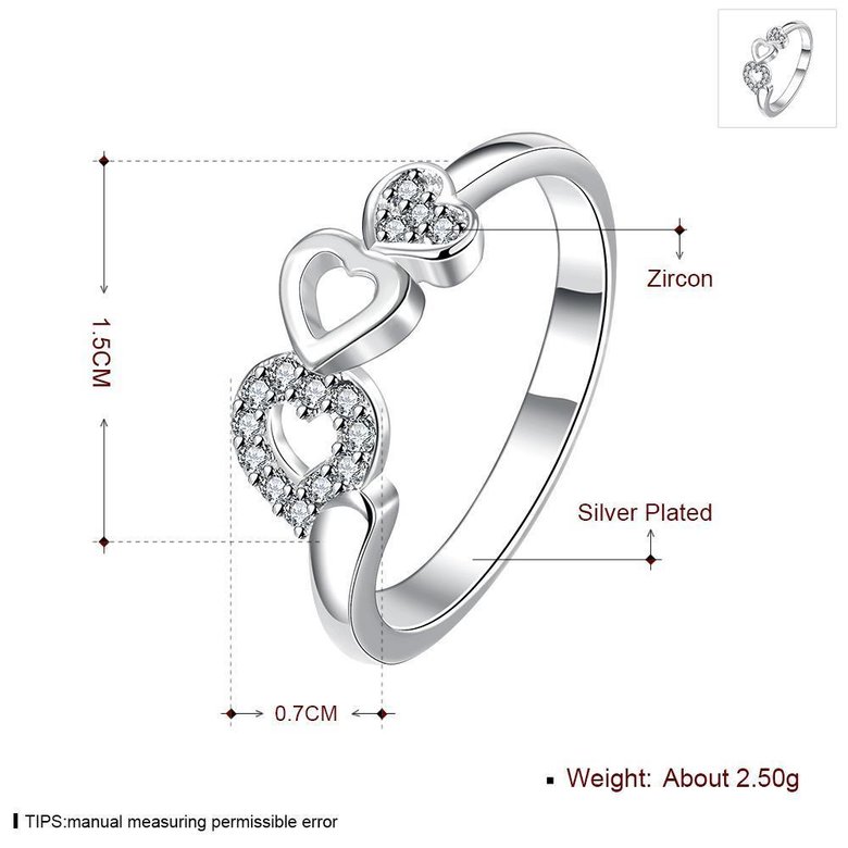 Wholesale Cheap Simple Heart in heart Ring For Women Cute Rings Romantic Birthday Gift For Girlfriend Fashion white Zircon Stone Jewelry TGSPR322 1