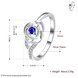 Wholesale rings from China for Lady Romantic oval Shiny blue Zircon rose ring Banquet Holiday Party Christmas wedding jewelry TGSPR330 0 small