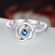 Wholesale rings from China for Lady Romantic oval Shiny blue Zircon rose ring Banquet Holiday Party Christmas wedding jewelry TGSPR330 2 small