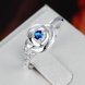Wholesale rings from China for Lady Romantic oval Shiny blue Zircon rose ring Banquet Holiday Party Christmas wedding jewelry TGSPR330 3 small