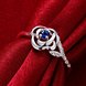 Wholesale rings from China for Lady Romantic oval Shiny blue Zircon rose ring Banquet Holiday Party Christmas wedding jewelry TGSPR330 4 small