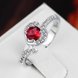 Wholesale New style silver plated rings Luxury Love Heart Ring Red Zircon Drop shipping Jewelry Saint Valentine's Day Girlfriend Gifts TGSPR344 1 small