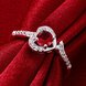 Wholesale New style silver plated rings Luxury Love Heart Ring Red Zircon Drop shipping Jewelry Saint Valentine's Day Girlfriend Gifts TGSPR344 4 small