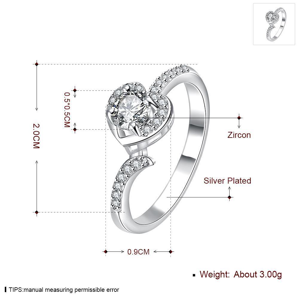 Wholesale Fashion wholesale rings Luxury Love Heart Ring white Zircon Drop shipping Jewelry Saint Valentine's Day Girlfriend Gifts TGSPR356 1