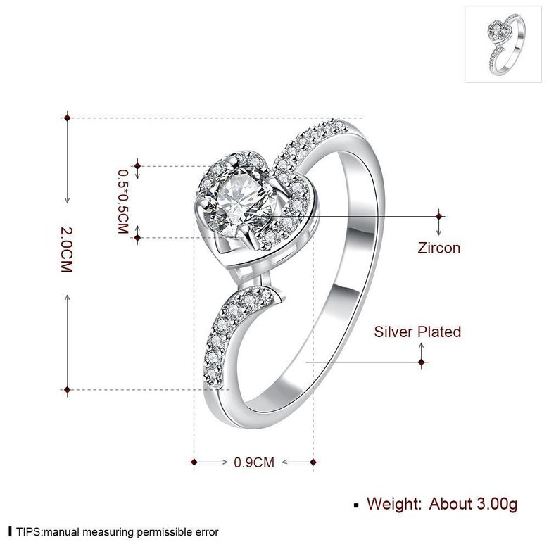 Wholesale Fashion wholesale rings Luxury Love Heart Ring white Zircon Drop shipping Jewelry Saint Valentine's Day Girlfriend Gifts TGSPR356 1