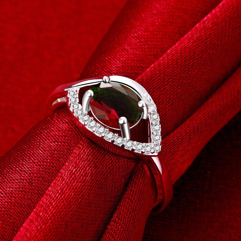 Wholesale Fashion Women's Rings With Oval Cut AAA red Olive Zircon Ring banquet Wedding Gifts TGSPR359 3