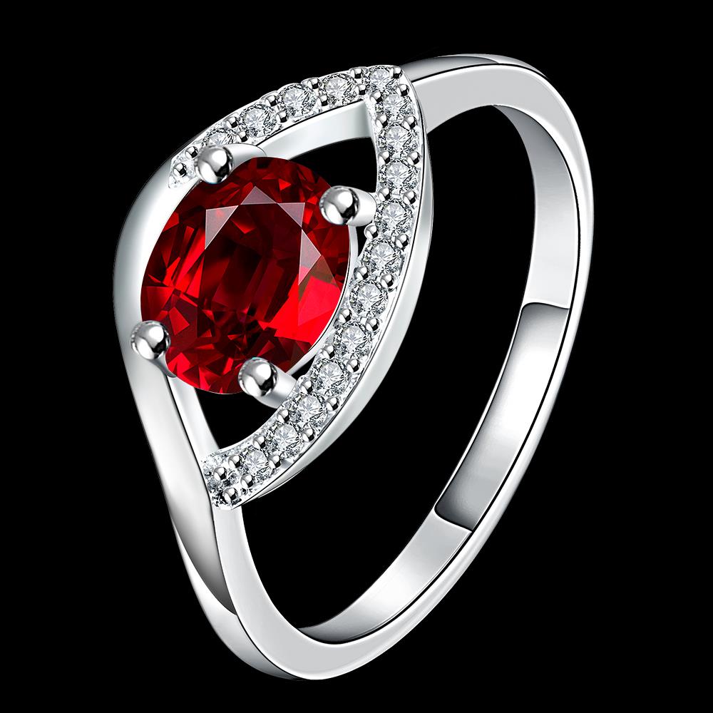 Wholesale Fashion Women's Rings With Oval Cut AAA red Olive Zircon Ring banquet Wedding Gifts TGSPR359 5