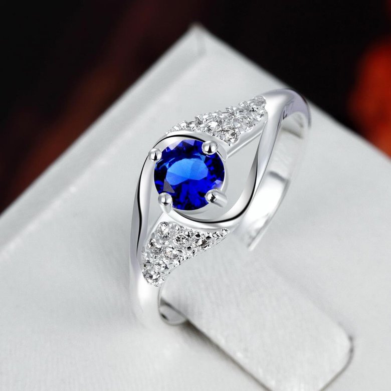 Wholesale Fashion Women's Rings With Oval Cut AAA blue Zircon Ring banquet Wedding and valentine's  Gifts TGSPR389 0