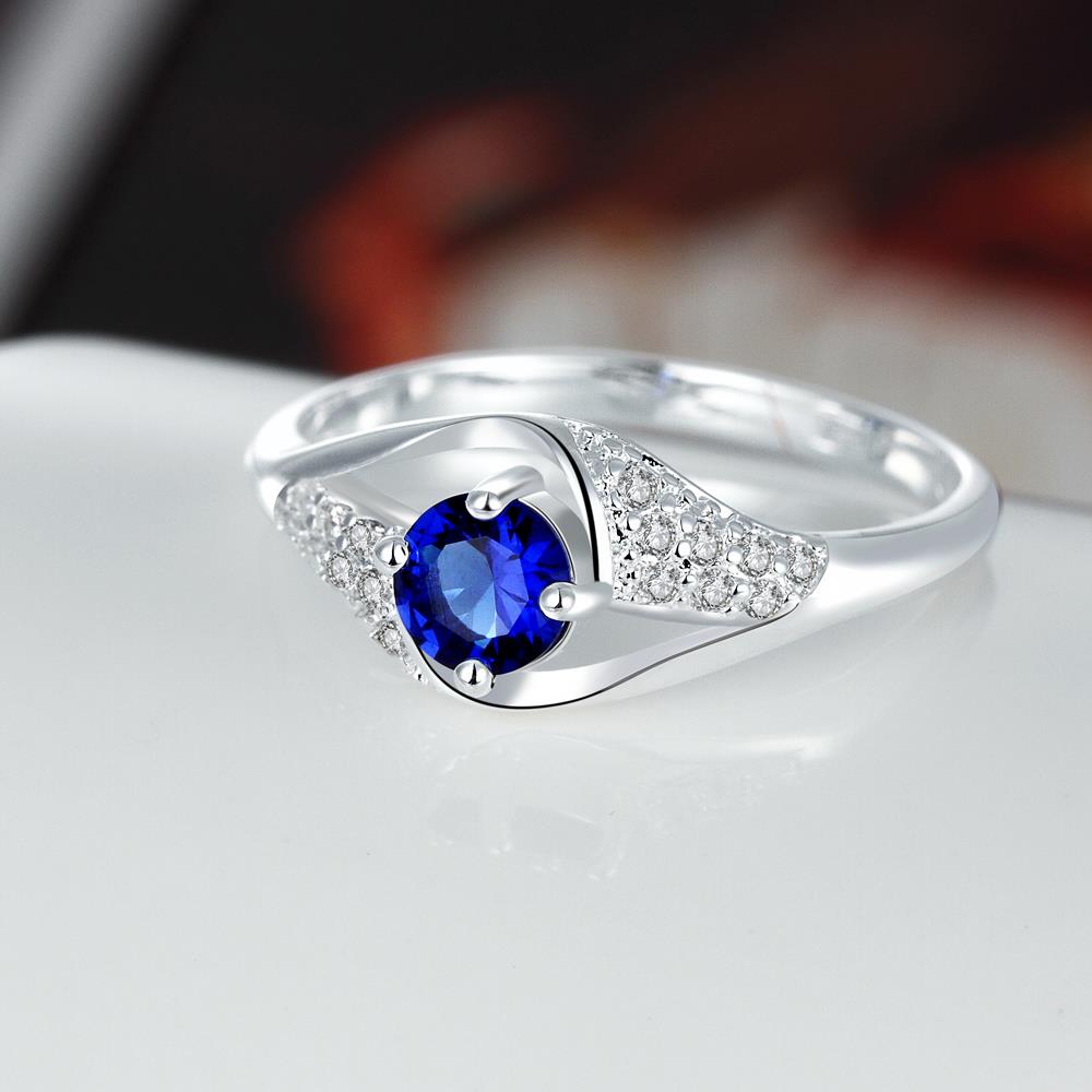 Wholesale Fashion Women's Rings With Oval Cut AAA blue Zircon Ring banquet Wedding and valentine's  Gifts TGSPR389 1