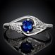 Wholesale Fashion Women's Rings With Oval Cut AAA blue Zircon Ring banquet Wedding and valentine's  Gifts TGSPR389 3 small