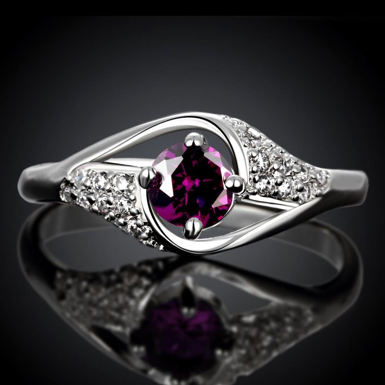 Wholesale Fashion Women's Rings With Oval Cut AAA purple Zircon Ring banquet Wedding and valentine's Gifts  TGSPR392 0