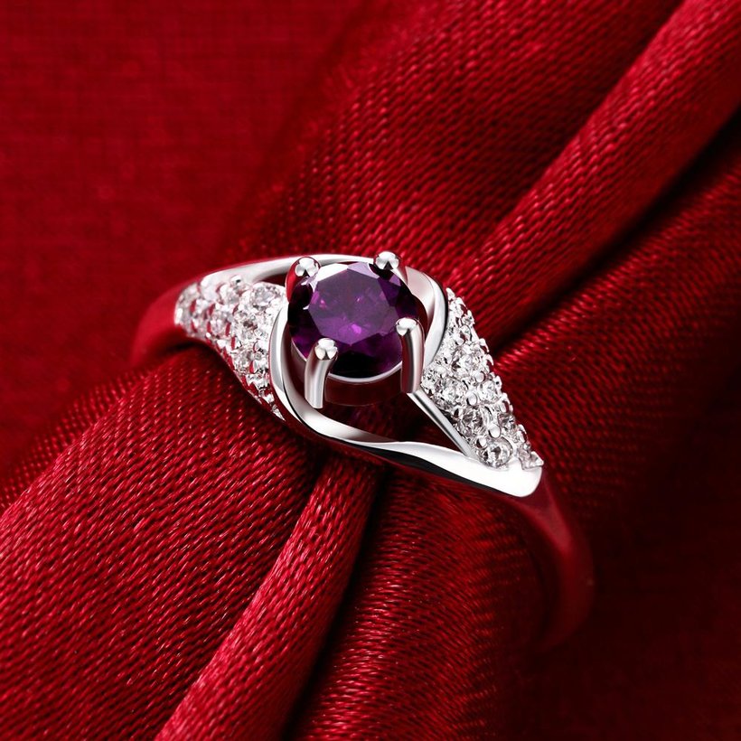Wholesale Fashion Women's Rings With Oval Cut AAA purple Zircon Ring banquet Wedding and valentine's Gifts  TGSPR392 1