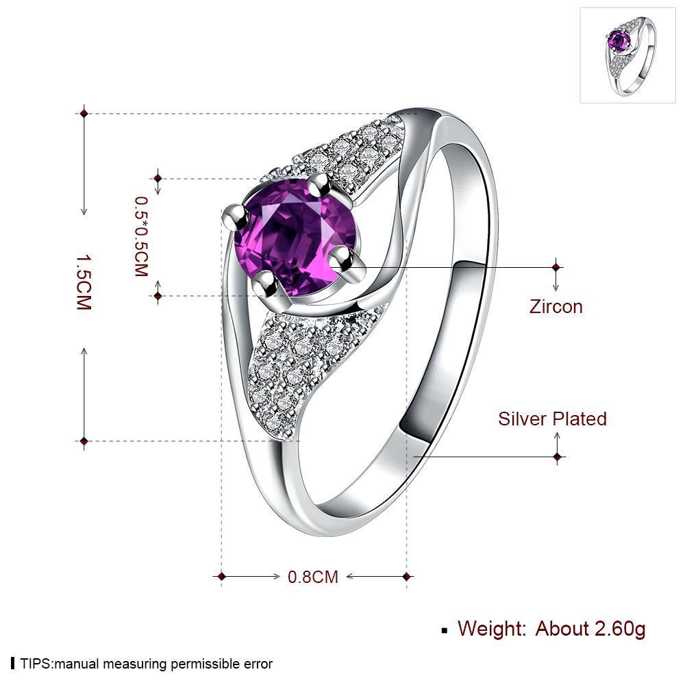 Wholesale Fashion Women's Rings With Oval Cut AAA purple Zircon Ring banquet Wedding and valentine's Gifts  TGSPR392 2