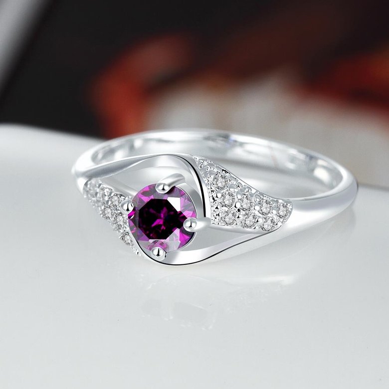 Wholesale Fashion Women's Rings With Oval Cut AAA purple Zircon Ring banquet Wedding and valentine's Gifts  TGSPR392 3