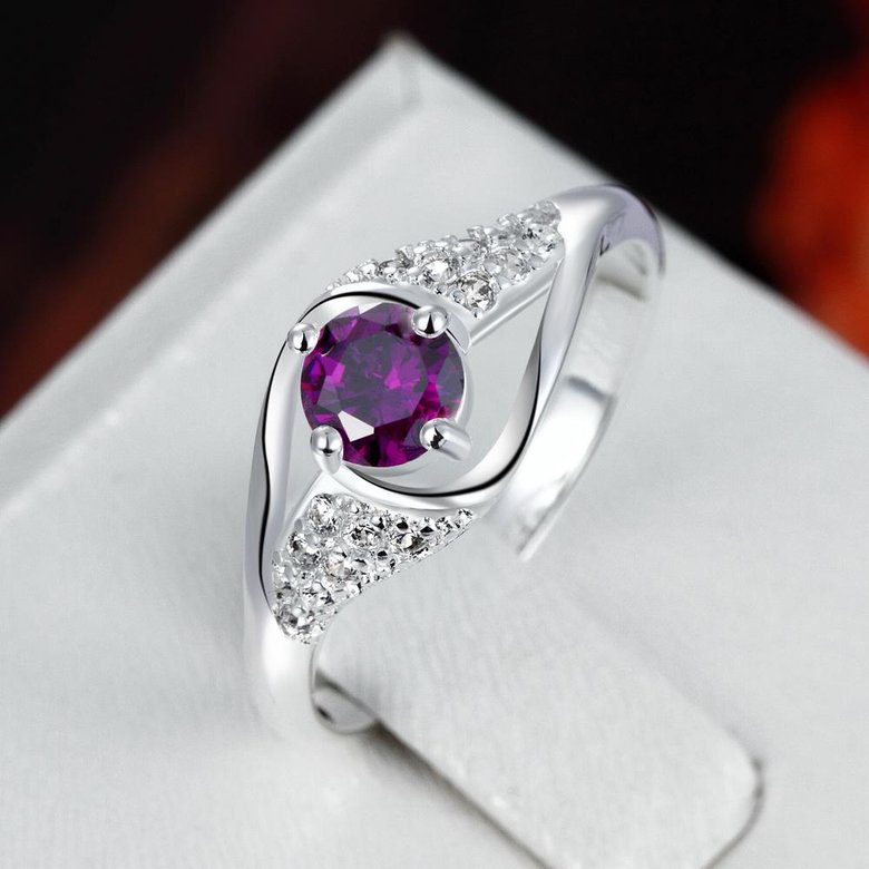 Wholesale Fashion Women's Rings With Oval Cut AAA purple Zircon Ring banquet Wedding and valentine's Gifts  TGSPR392 4