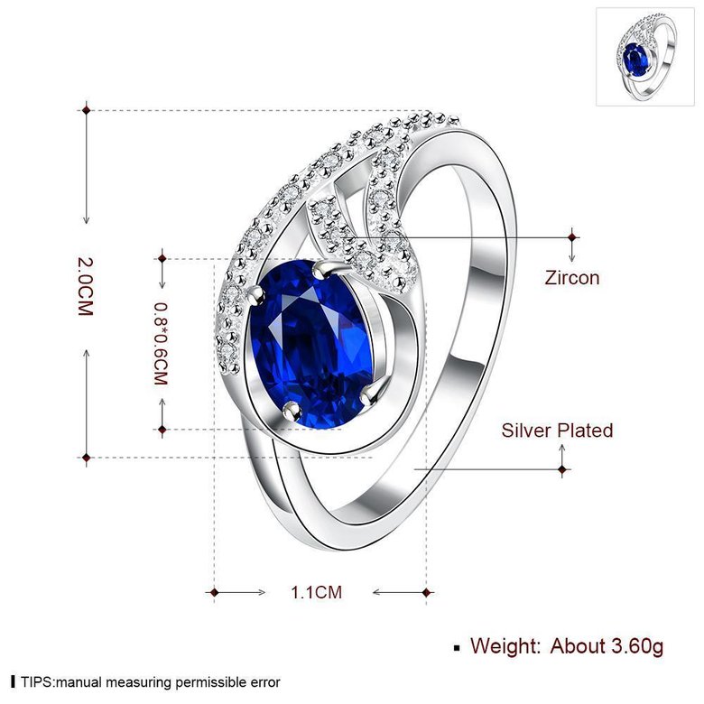 Wholesale Fashion Women's Rings With Oval Cut 5A blue Zircon Ring banquet Wedding valentine's Gifts  TGSPR420 2