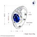 Wholesale Fashion Women's Rings With Oval Cut 5A blue Zircon Ring banquet Wedding valentine's Gifts  TGSPR420 2 small