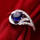 Wholesale Fashion Women's Rings With Oval Cut 5A blue Zircon Ring banquet Wedding valentine's Gifts  TGSPR420 3 small