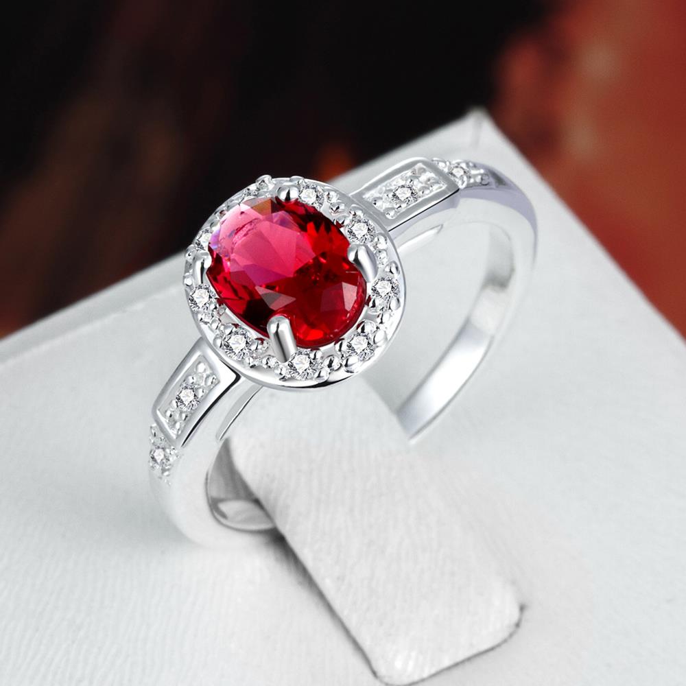 Wholesale Hot selling Women's Rings With Oval Cut AAA red Zircon Ring banquet Wedding Gifts TGSPR430 0
