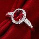 Wholesale Hot selling Women's Rings With Oval Cut AAA red Zircon Ring banquet Wedding Gifts TGSPR430 1 small