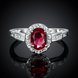 Wholesale Hot selling Women's Rings With Oval Cut AAA red Zircon Ring banquet Wedding Gifts TGSPR430 3 small