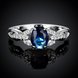 Wholesale Hot selling classic Women's Rings With Oval Cut AAA blue Zircon Ring banquet Wedding Gifts TGSPR433 1 small