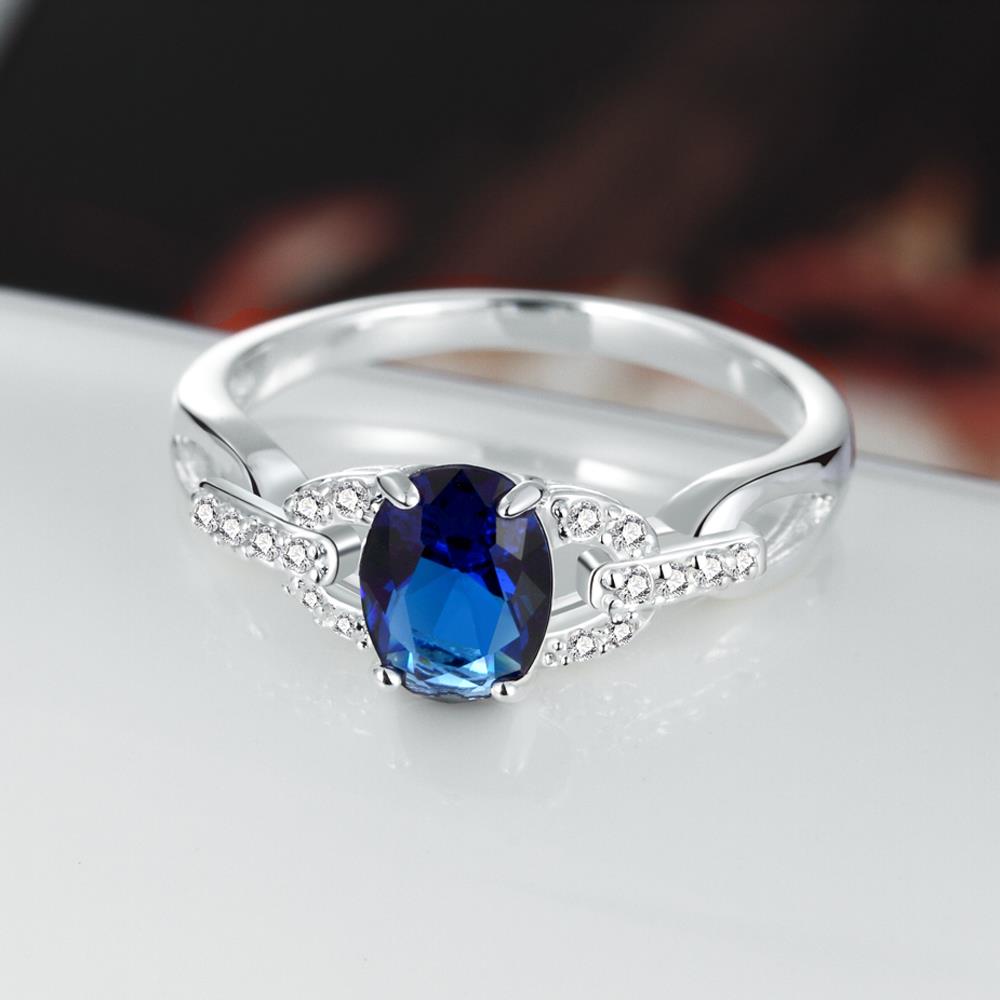 Wholesale Hot selling classic Women's Rings With Oval Cut AAA blue Zircon Ring banquet Wedding Gifts TGSPR433 2