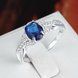 Wholesale Hot selling classic Women's Rings With Oval Cut AAA blue Zircon Ring banquet Wedding Gifts TGSPR433 3 small
