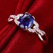 Wholesale Hot selling classic Women's Rings With Oval Cut AAA blue Zircon Ring banquet Wedding Gifts TGSPR433 4 small