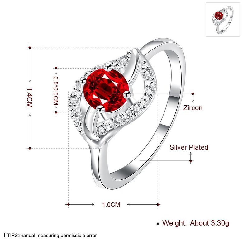 Wholesale Fashion Women's Rings With leaf shap inlay Oval Cut 5A red Zircon Ring banquet Wedding valentine's Gifts  TGSPR435 0