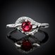 Wholesale Fashion Women's Rings With leaf shap inlay Oval Cut 5A red Zircon Ring banquet Wedding valentine's Gifts  TGSPR435 1 small