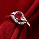 Wholesale Fashion Women's Rings With leaf shap inlay Oval Cut 5A red Zircon Ring banquet Wedding valentine's Gifts  TGSPR435 2 small