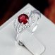 Wholesale Fashion Women's Rings With leaf shap inlay Oval Cut 5A red Zircon Ring banquet Wedding valentine's Gifts  TGSPR435 4 small