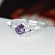 Wholesale Fashion Women's Rings With leaf shap inlay Oval Cut 5A purple Zircon Ring banquet Wedding valentine's Gifts  TGSPR439 0 small