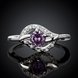Wholesale Fashion Women's Rings With leaf shap inlay Oval Cut 5A purple Zircon Ring banquet Wedding valentine's Gifts  TGSPR439 4 small