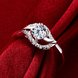 Wholesale Fashion Women's Rings With leaf shap inlay Oval Cut 5A white Zircon Ring banquet Wedding valentine's Gifts  TGSPR442 2 small