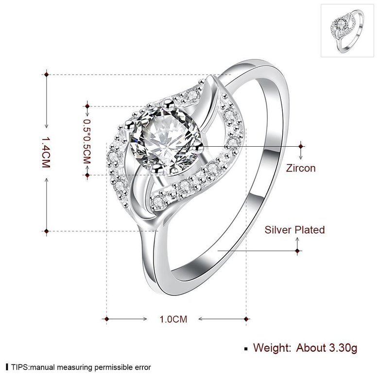 Wholesale Fashion Women's Rings With leaf shap inlay Oval Cut 5A white Zircon Ring banquet Wedding valentine's Gifts  TGSPR442 3