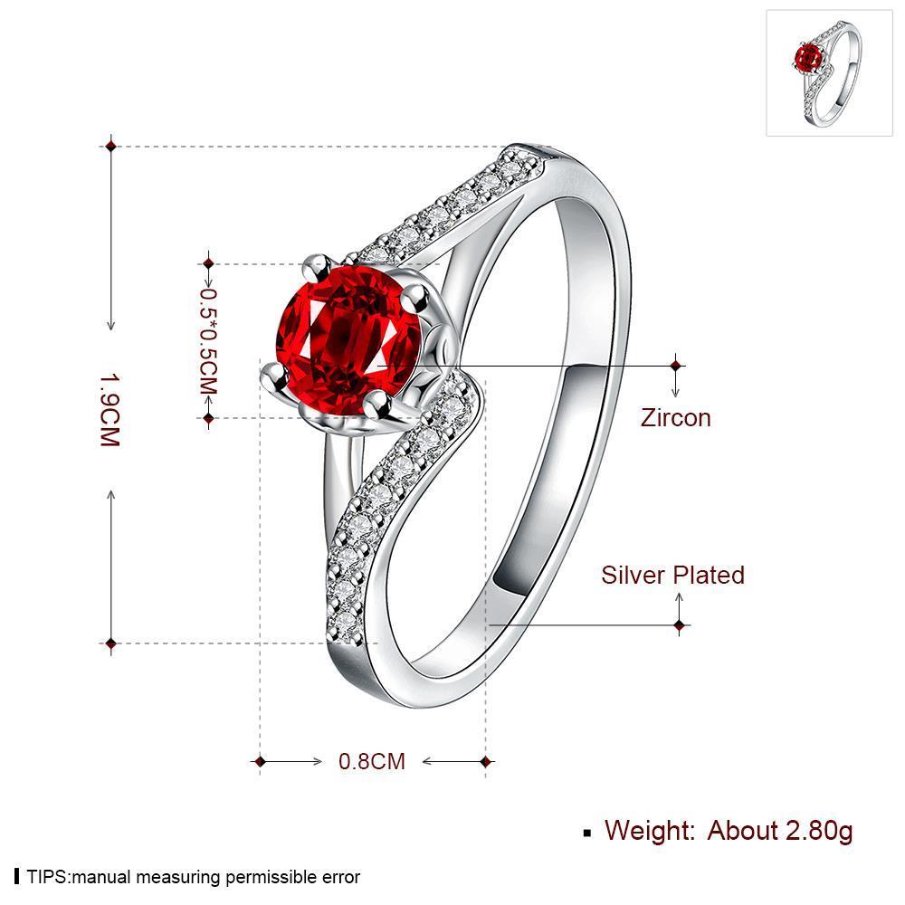 Wholesale Fashion Female Ring from China Jewelry Red Round Circle Zircon Rings for Women Girl Jewelry Girlfriend Birthday Gift TGSPR443 1