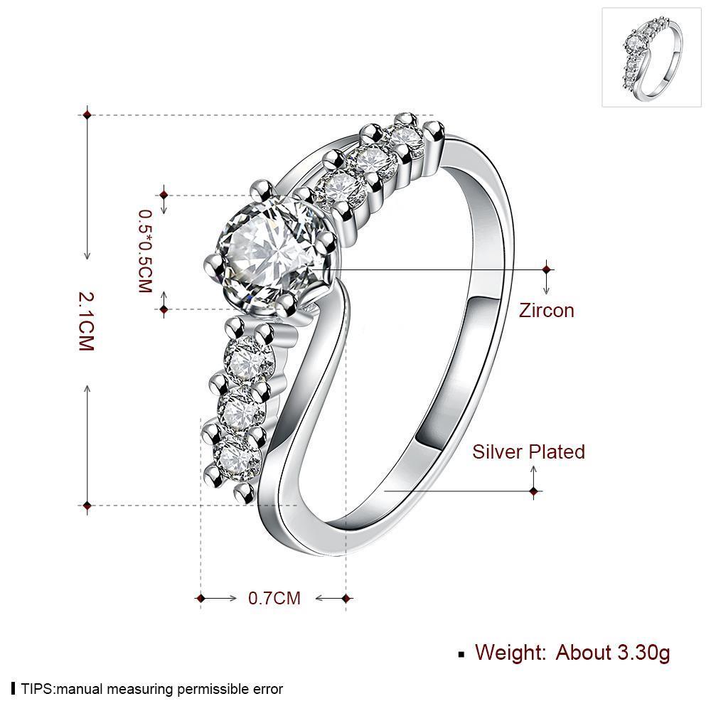 Wholesale Classic popular Zircon silver plated rings for Women Jewelry Crystal zircon Stone Engagement banquet party Ring  TGSPR455 0