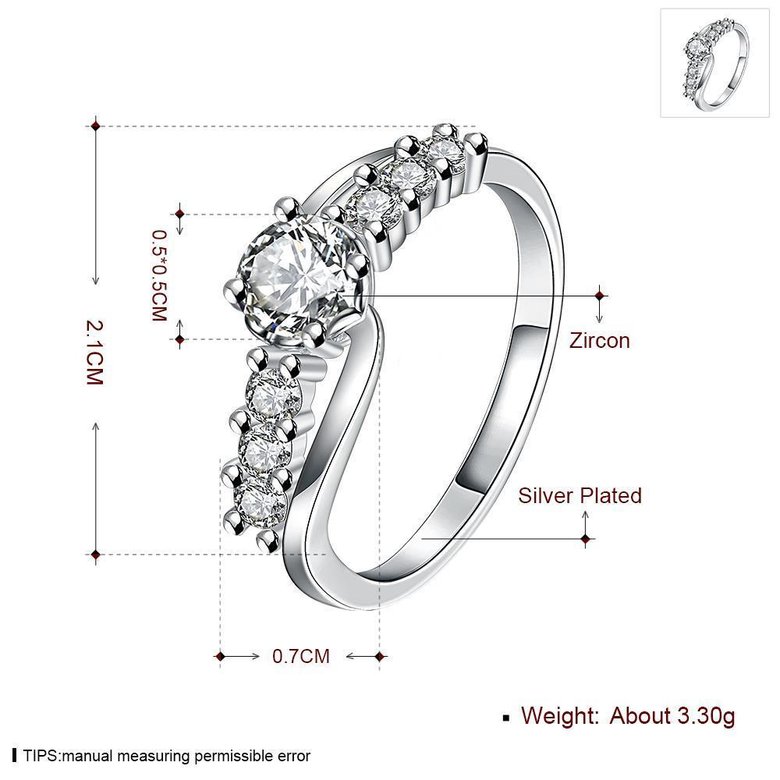 Wholesale Classic popular Zircon silver plated rings for Women Jewelry Crystal zircon Stone Engagement banquet party Ring  TGSPR455 0