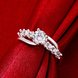 Wholesale Classic popular Zircon silver plated rings for Women Jewelry Crystal zircon Stone Engagement banquet party Ring  TGSPR455 4 small
