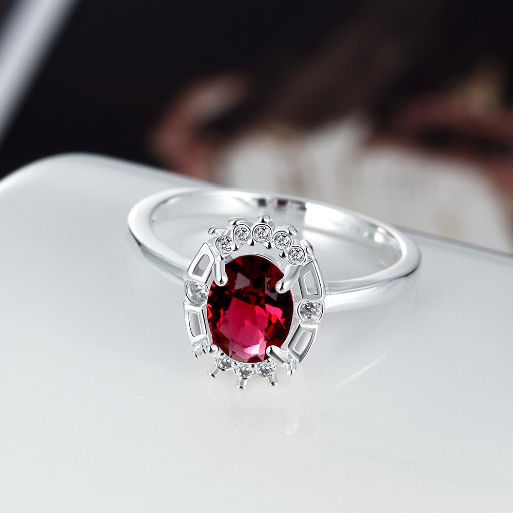 Wholesale Hot selling Female Ring from China Jewelry Red Round Circle Zircon Rings for Women Girl Jewelry Girlfriend Birthday Gift TGSPR458 1