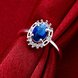 Wholesale Fashion Female Ring from China Jewelry blue Round Circle Zircon Rings for Women Girl Jewelry Girlfriend Birthday Gift TGSPR459 2 small