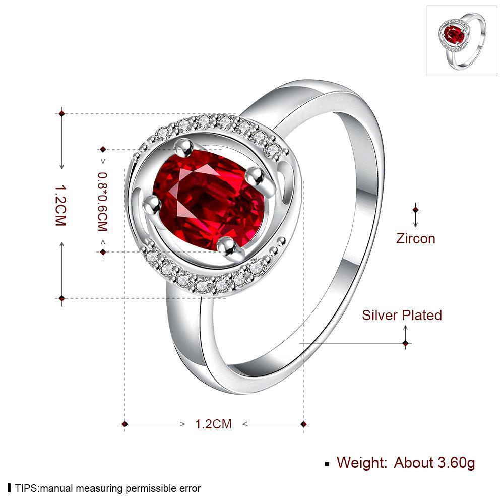 Wholesale Fashion Female Ring from China Jewelry Red Round Circle Zircon Rings for Women Girl Jewelry Girlfriend Birthday Gift TGSPR465 4
