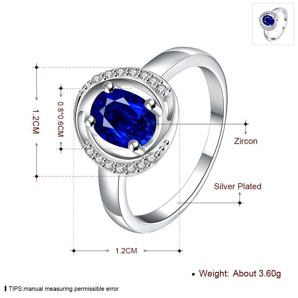 Wholesale Fashion Female Ring from China Jewelry blue Round Circle Zircon Rings for Women Girl Jewelry Girlfriend Birthday Gift TGSPR467 1